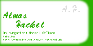 almos hackel business card